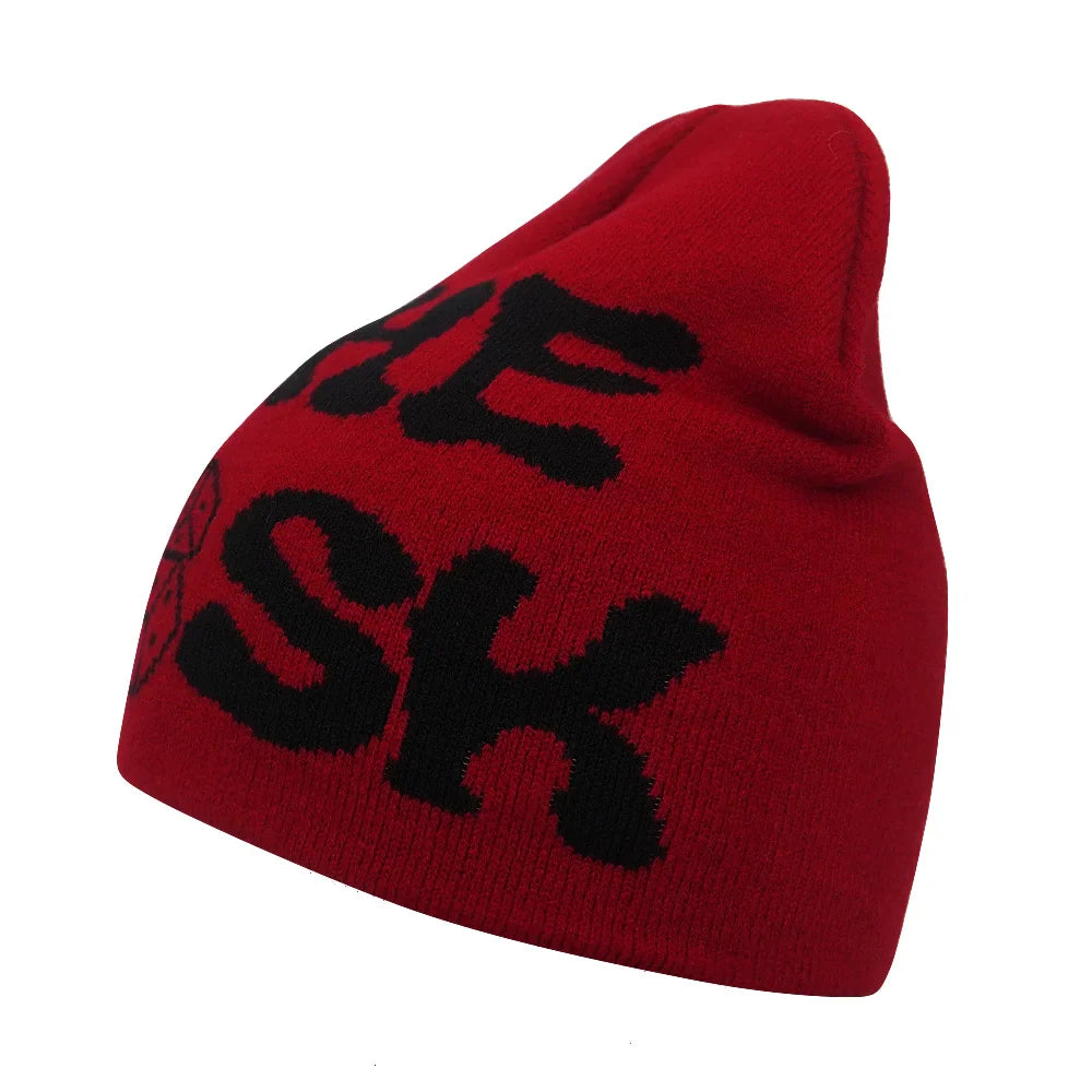 Gorro de punto unisex con letras de Kanye y estilo hip hop