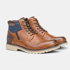 Botines altos de cuero antideslizantes de invierno para hombre