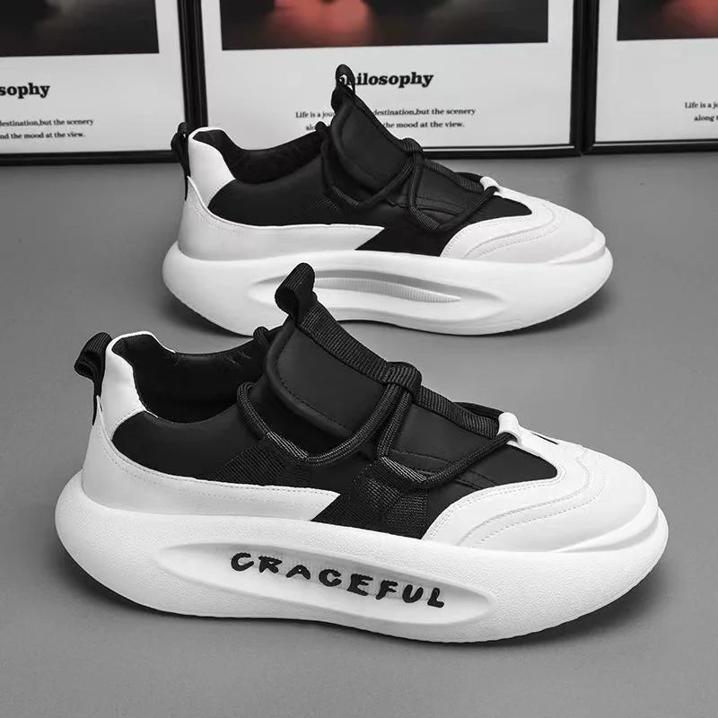 Chunky Sneakers - Leather Height Increased