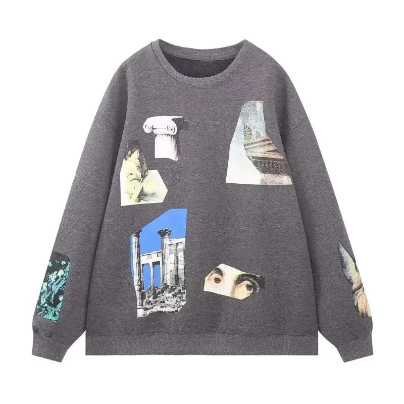 Pullover mit „Beauty Girls“-Print für Damen