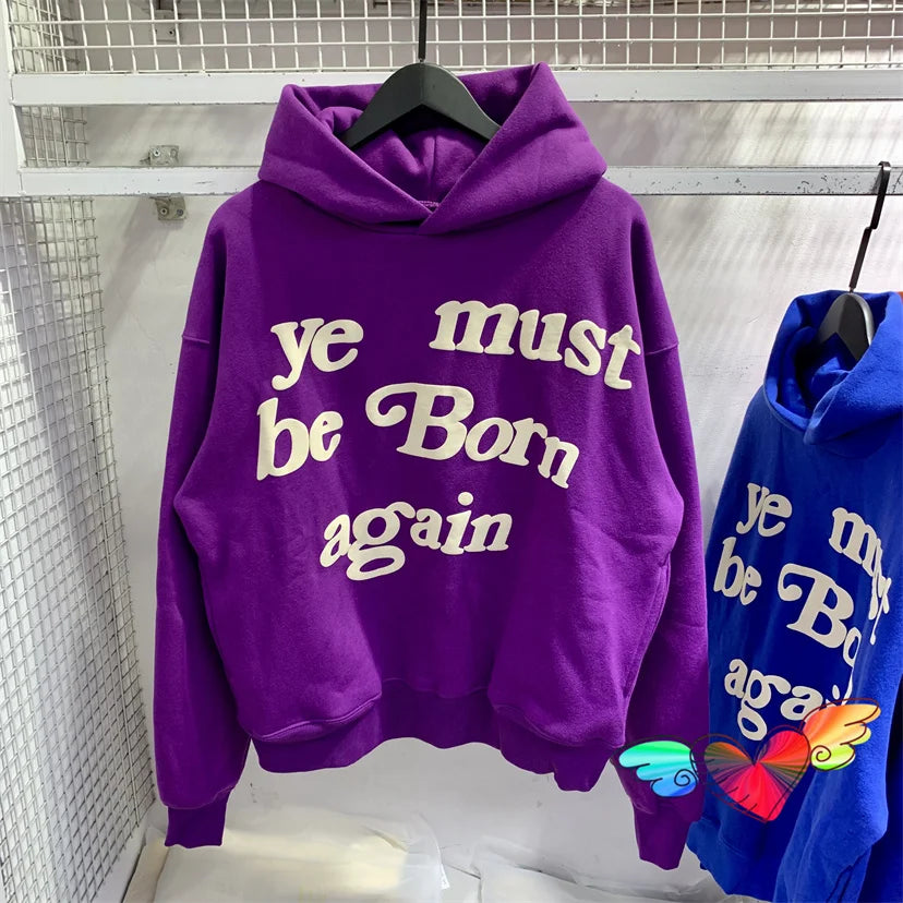 Sudadera con capucha Kanye - "Ye Must Be Born Again" unisex de gran tamaño