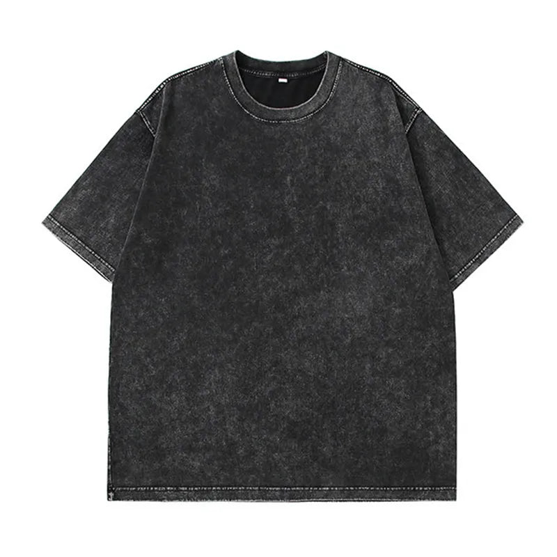 Camiseta vintage de algodón con lavado ácido para mujer