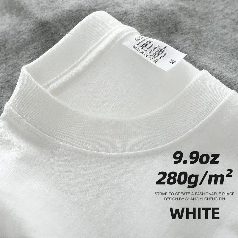 Camisetas unisex extragrandes de algodón sólido y pesado de 9.9 oz