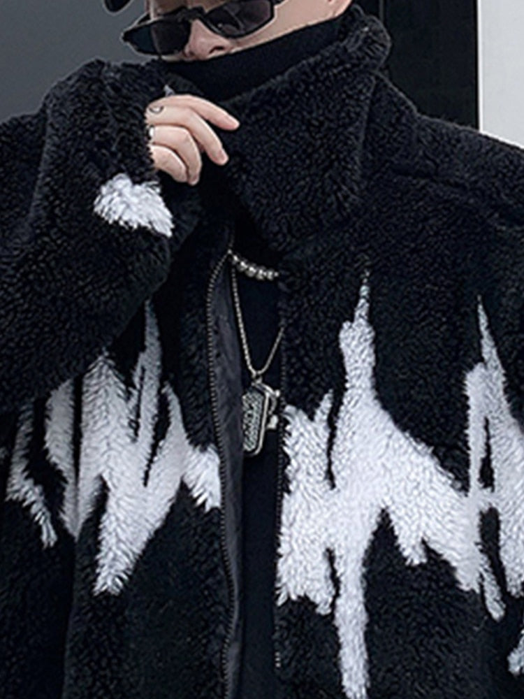 Warm Oversized Faux Fur Jacket for Men