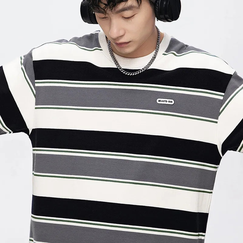 Camiseta holgada de rayas unisex