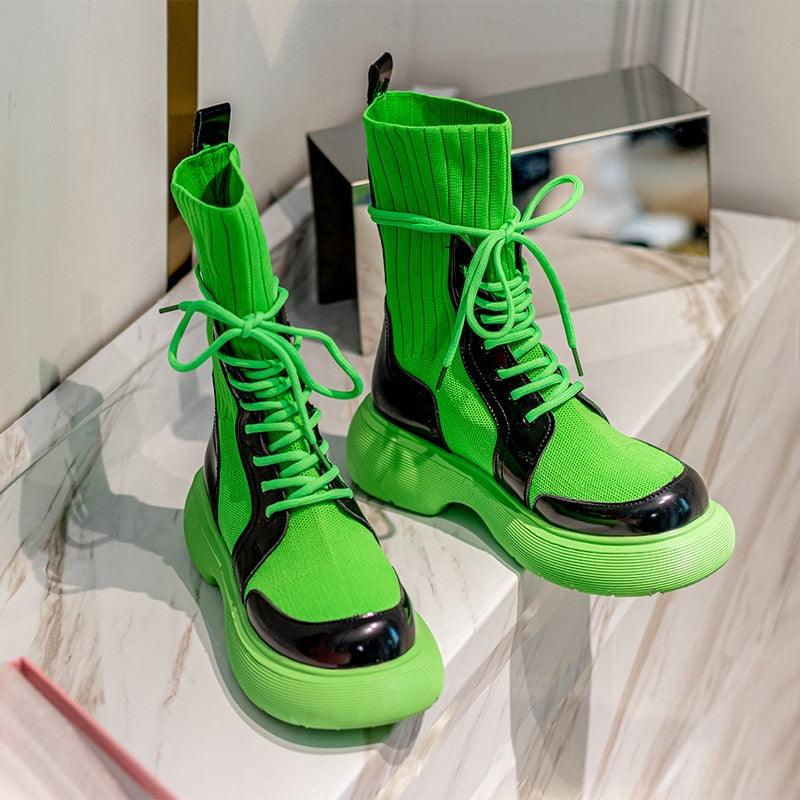 Lace-up Tube Boots for Women