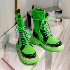 Lace-up Tube Boots for Women