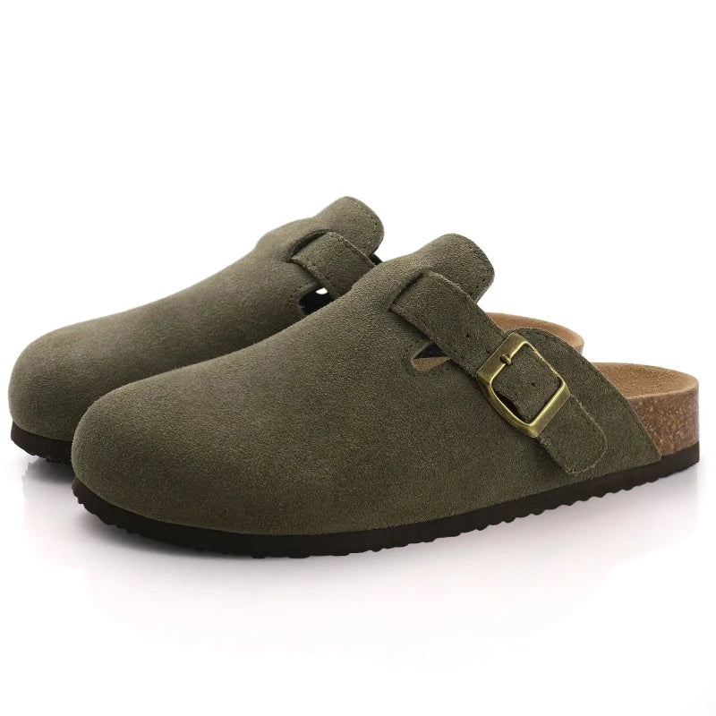 Boston Clogs aus Wildleder für Damen mit Kork-Innensohle