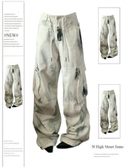 Baggy Jeans Women's White Cargo Trousers