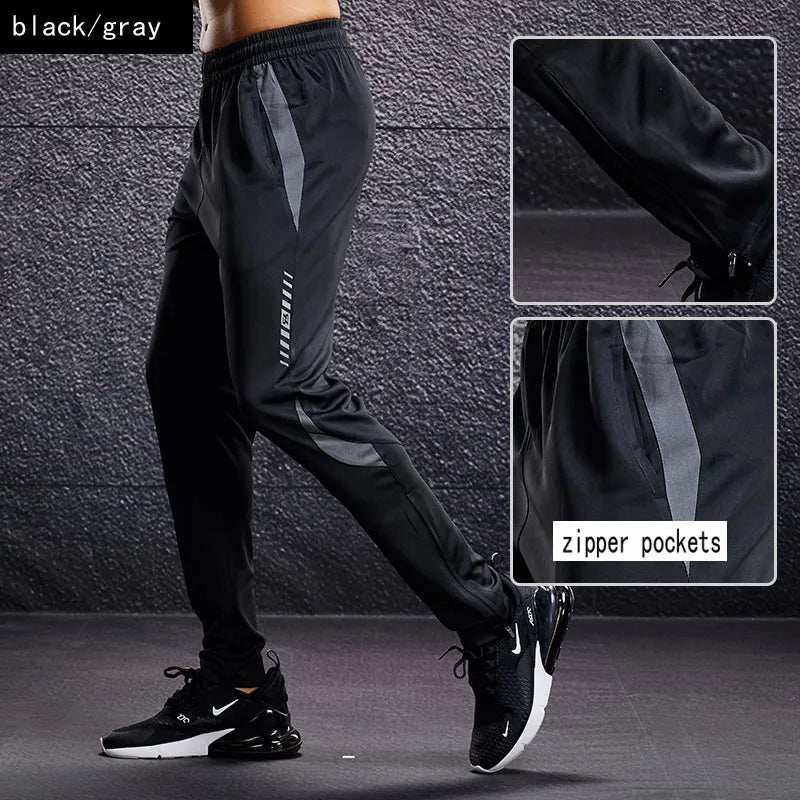 Pantalones deportivos con bolsillo y cremallera para hombre para correr y fitness