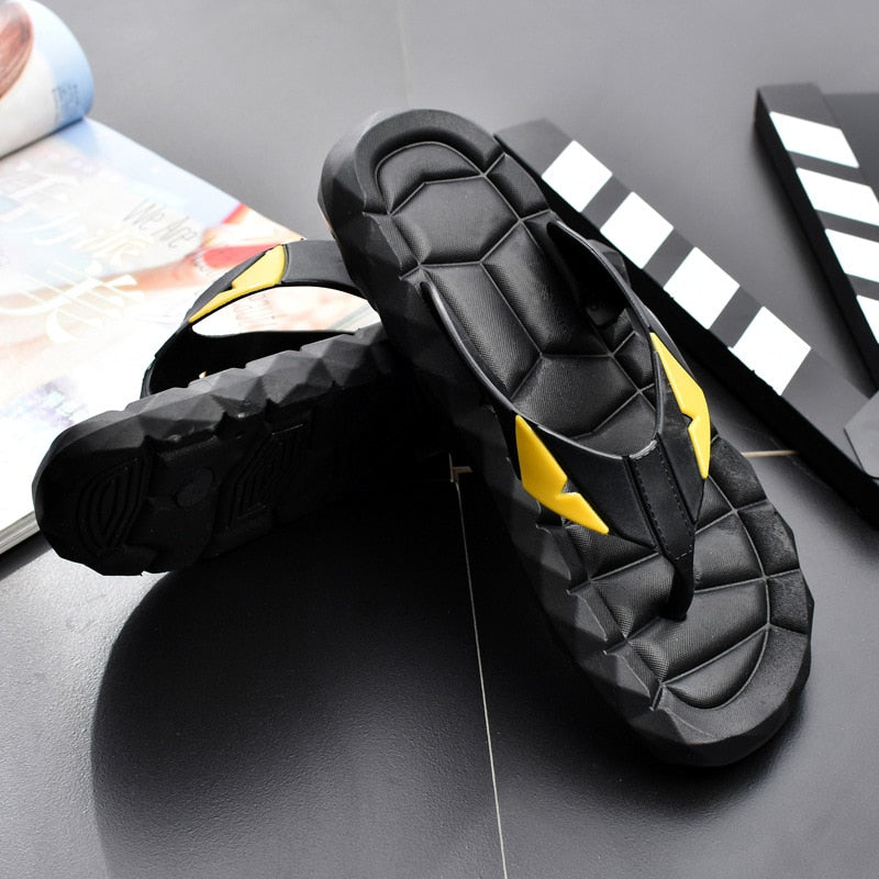 Men's Monster Black Summer Flip Flops