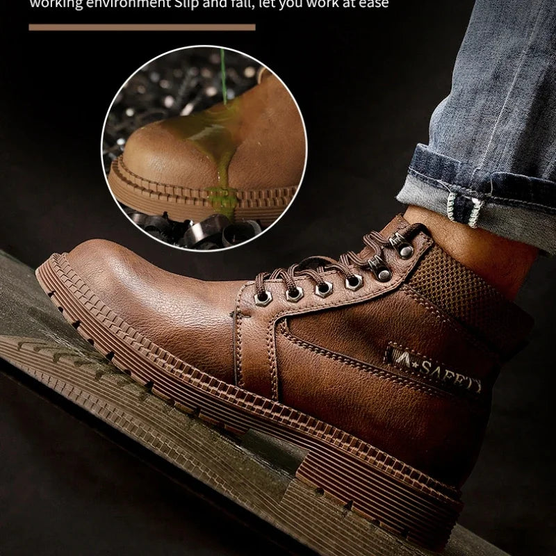 Versatile Protection Steel Toe Work Boots for Multiple Environments