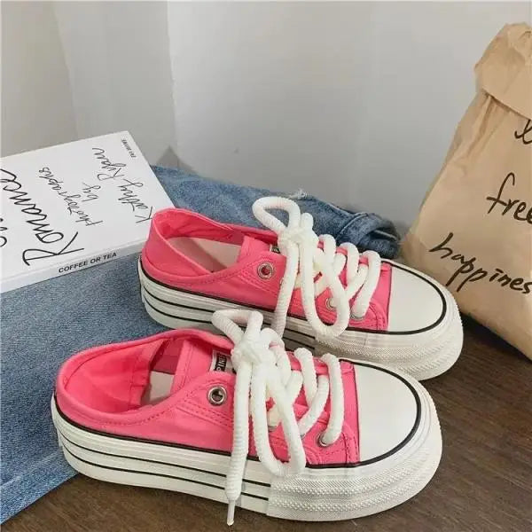 Schuhe für Teenager-Mädchen, Canvas-Plateau-Sneaker