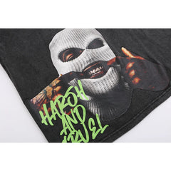 Camiseta negra lavada - Algodón con hombros descubiertos
