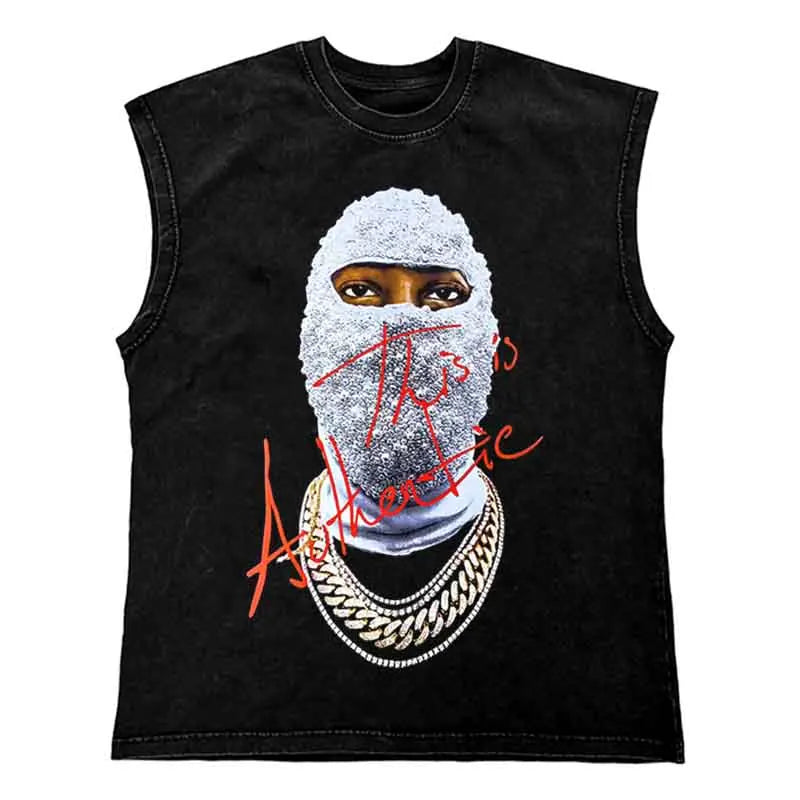 Gangsta T-Shirt - Verwaschenes Tank Top für Männer