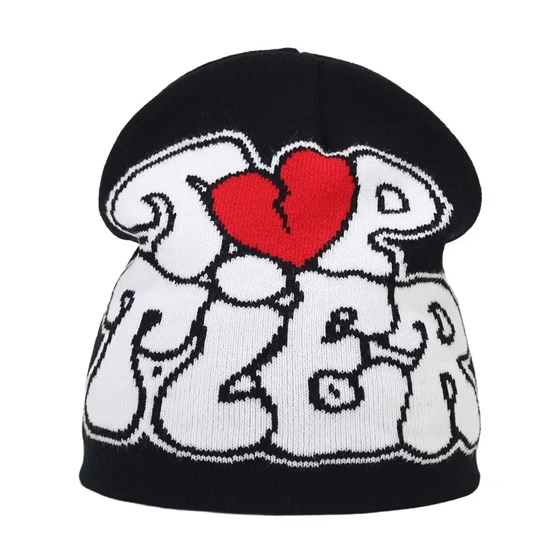 Gorro de punto unisex con letras de Kanye y estilo hip hop