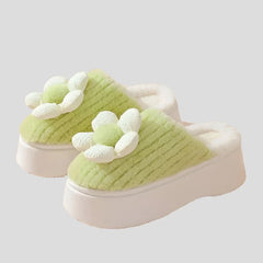 Pantuflas cálidas de plataforma para mujer