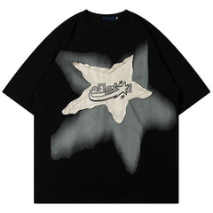 Camisetas de hombre con empalme de estrellas de gran tamaño