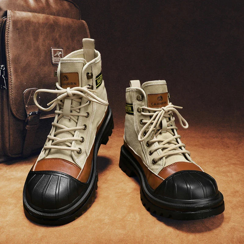 Men's Breathable High-top Boots with Thick Soles