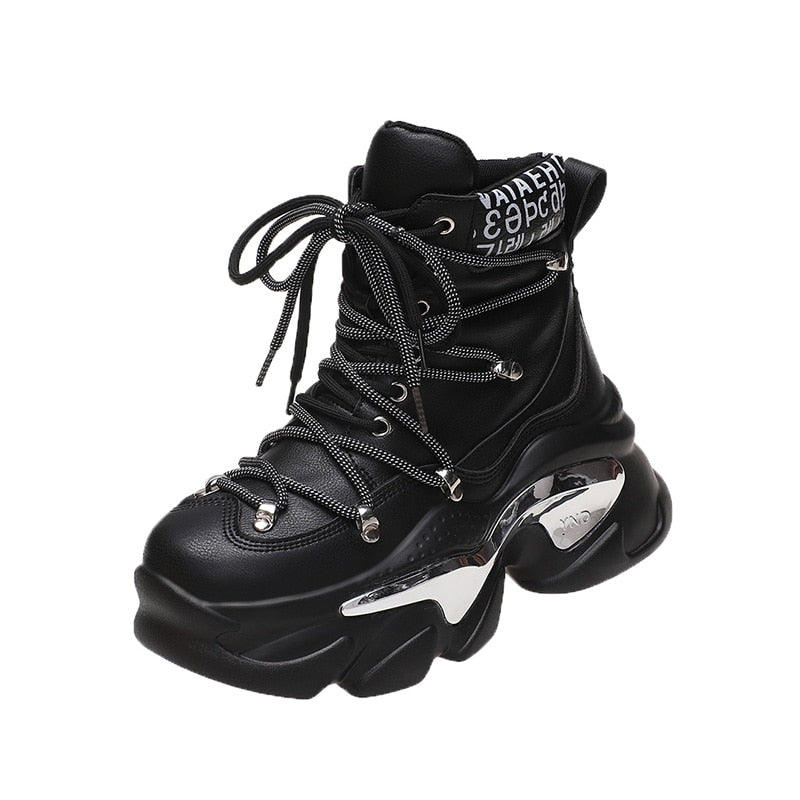 Women's High Platform Motorcycle Boots