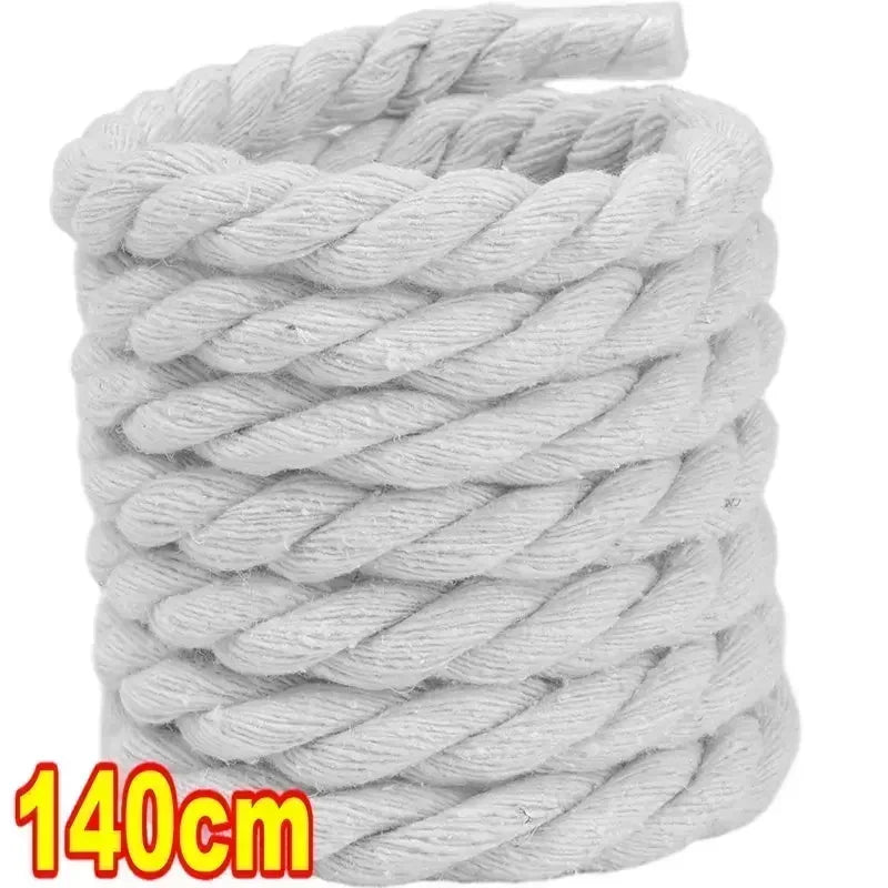 Dynamic Duo 2PCS Thick Cotton Line Weaving Twisted Rope Shoelaces (120-160CM)