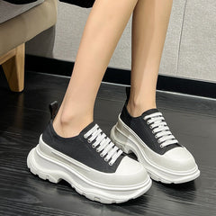 Canvas Plateau Sneakers 5cm Style für Damen