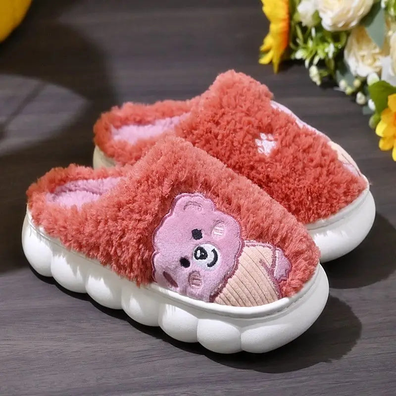 Pantuflas de felpa antideslizantes para mujer