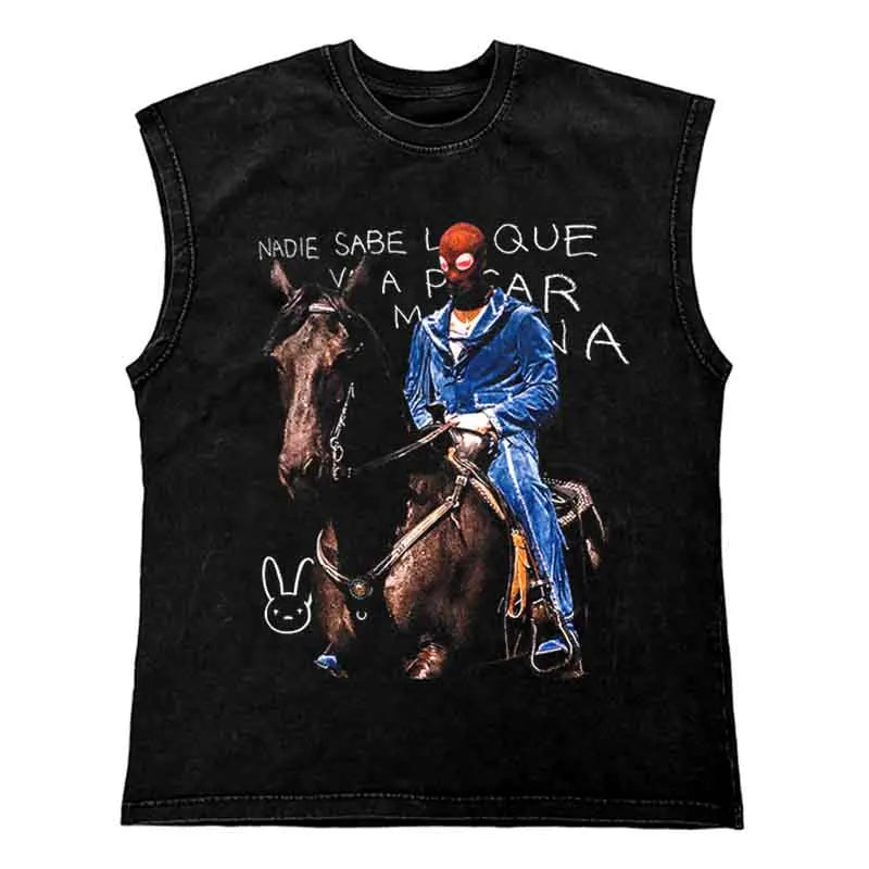 Gangsta T-Shirt - Verwaschenes Tank Top für Männer