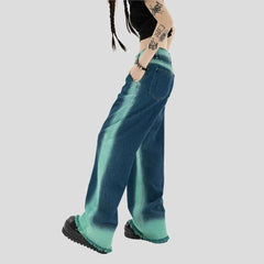 Baggy Jeans - Hohe Taille Farbverlauf