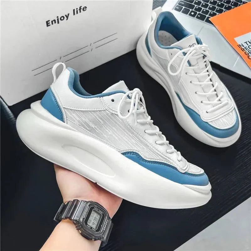 Artistic Sneaker Design Leather Fabric Height-Boost for Men