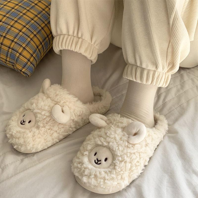 Winter-Hausschuhe mit Schafmotiv für Damen