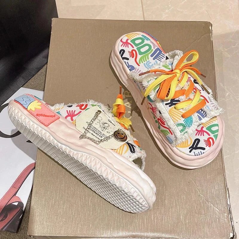 Sneaker Slippers Women's Artistic Platform Shoes