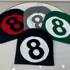 8 Ball 2-seitige Strickmütze