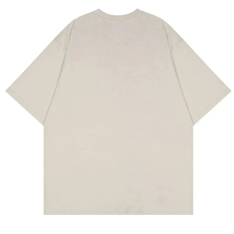 Camiseta de algodón con estampado de dóberman de gran tamaño para hombre