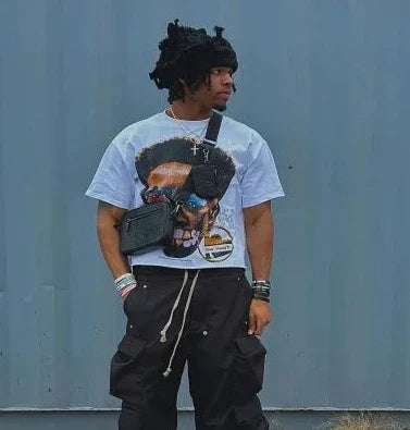 Gothic Streetwear Übergroßes Baumwoll-T-Shirt