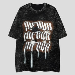 Kurzärmliges Oversize-T-Shirt mit Grafik für Herren im Distressed-Look