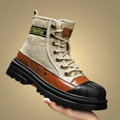 Men's Breathable High-top Boots with Thick Soles