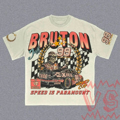 Jeff Bruton 99 Racing Tee World Cup Speed is Paramount Oversized T-Shirt