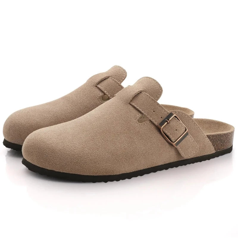 Boston Clogs aus Wildleder für Damen mit Kork-Innensohle