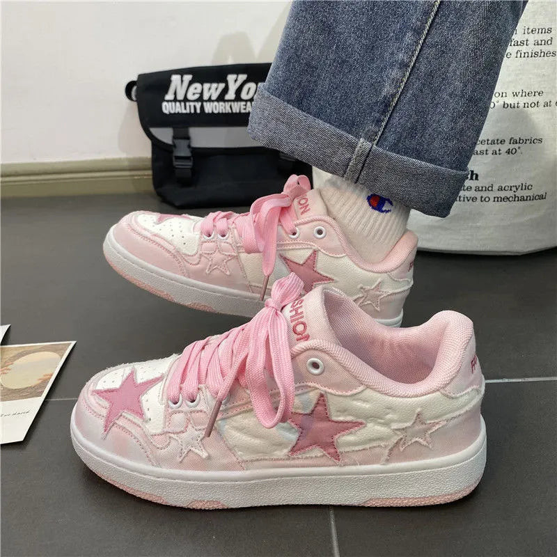 Zapatillas de lona Y2K Pastel Star para mujer