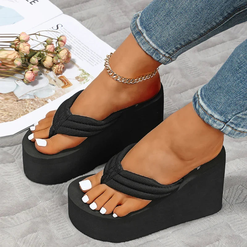 Sandalias de plataforma de 11 cm - Tacones altos de EVA negros para mujer