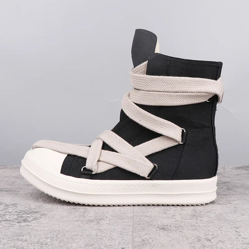 Unisex High Top Sneakers Pentagramm mit Jumbo-Schnürsenkel