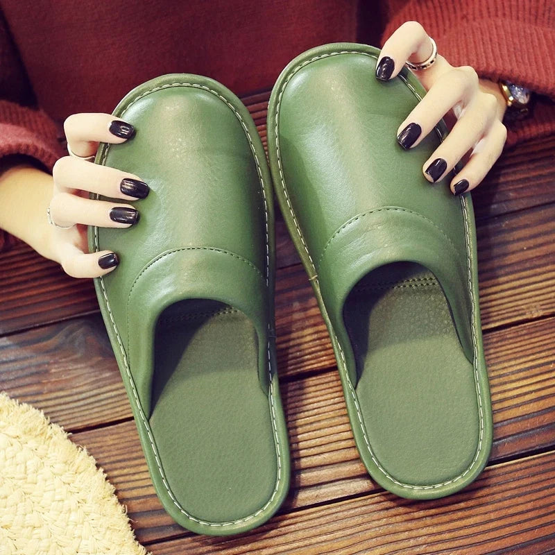 Pantuflas de piel sintética para interior de invierno unisex