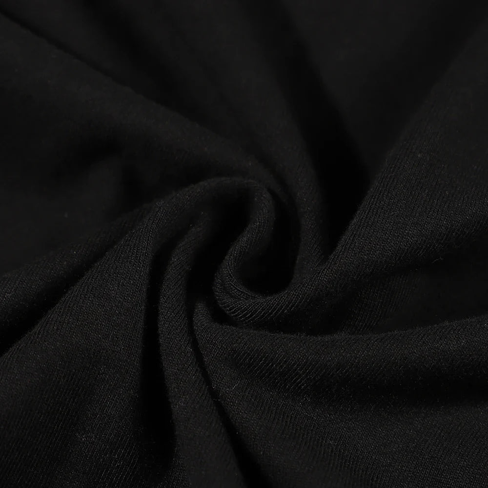 Camiseta de algodón de cuello redondo extragrande para mujer con estampado de cara triste
