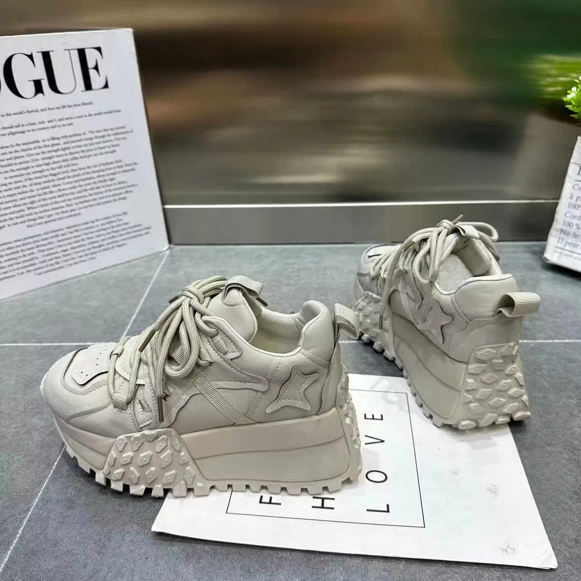 Light Vulcanize Chunky Platform Sneakers for Women