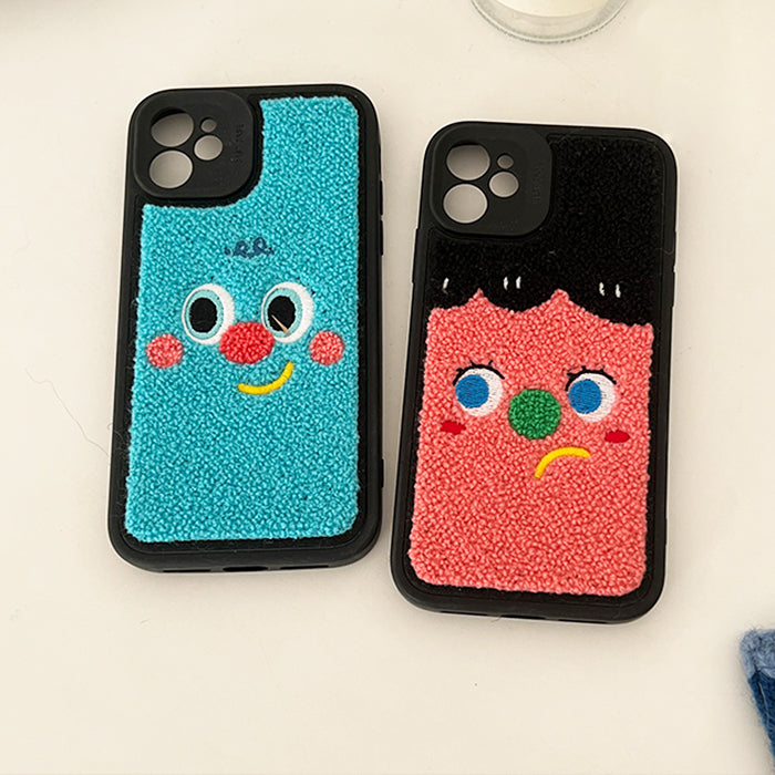 Sad & Happy Fuzzy iPhone Case