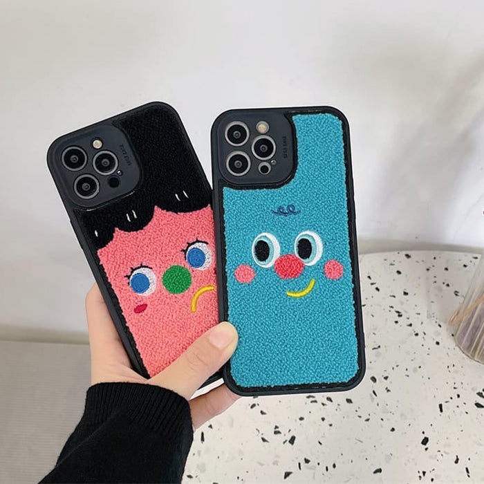 Funda para iPhone con diseño triste y feliz