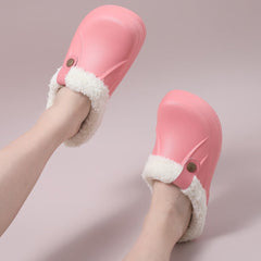 Indoor-Clogs mit flauschigem Fellfutter für Damen