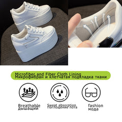 12 cm hohe Keilabsatzschuhe aus Leder für Damen