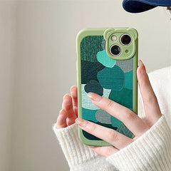 Funda para iPhone con patchwork verde salvia